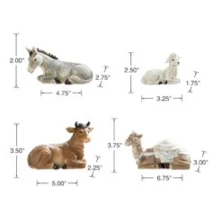 Glitzhome® Ivory Resin Nativity Figurine Set 19 Glitzhome® Ivory Resin Nativity Figurine Set -Northlight Shop D652339S 8