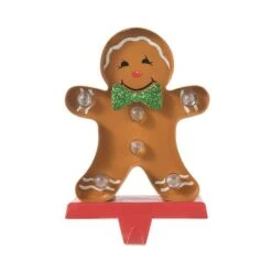 Glitzhome® 7.25'' Marquee LED Gingerbread Man Christmas Stocking Holder 18 Glitzhome® 7.25'' Marquee LED Gingerbread Man Christmas Stocking Holder -Northlight Shop D652343S 7
