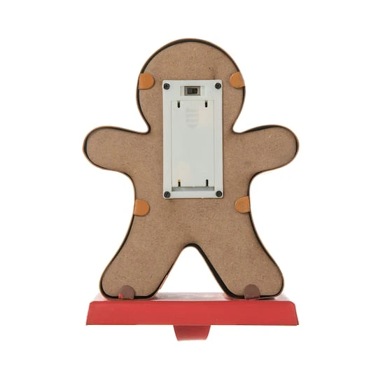Glitzhome® 7.25'' Marquee LED Gingerbread Man Christmas Stocking Holder 11 Glitzhome® 7.25'' Marquee LED Gingerbread Man Christmas Stocking Holder - Image 9