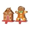 Glitzhome® Marquee LED Gingerbread House & Gingerbread Man Christmas Stocking Holder Set -Northlight Shop D652344S 1