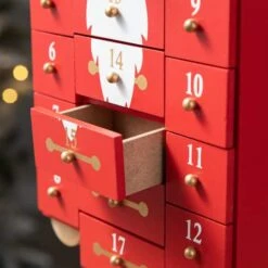 Glitzhome® 17.25'' Wooden Christmas Nutcracker Countdown Calendar Décor With Drawer 14 Glitzhome® 17.25'' Wooden Christmas Nutcracker Countdown Calendar Décor With Drawer -Northlight Shop D652349S 4