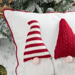 Glitzhome® 3D Heavy Knitted Gnome Pillow -Northlight Shop D652357S 3
