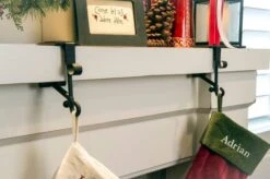 Brown Mantel Garland & Christmas Stocking Holder, 2ct. 27 Brown Mantel Garland & Christmas Stocking Holder, 2ct. -Northlight Shop D653587S 5