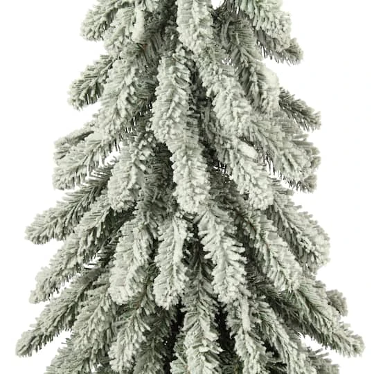 2ft. Pre-Lit Lightly Flocked Artificial Alpine Christmas Tree, Warm White LED Lights 5 2ft. Pre-Lit Lightly Flocked Artificial Alpine Christmas Tree, Warm White LED Lights - Image 3