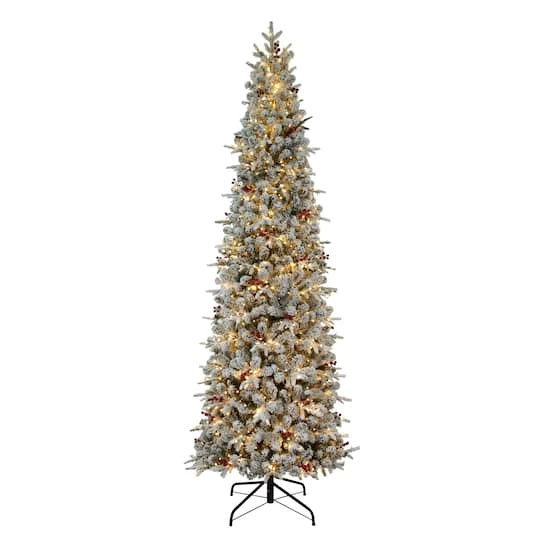 9ft. Pre-Lit Flocked Lexington Artificial Fir Christmas Tree, Warm White LED Lights 5 9ft. Pre-Lit Flocked Lexington Artificial Fir Christmas Tree, Warm White LED Lights - Image 3