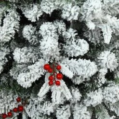 9ft. Pre-Lit Flocked Lexington Artificial Fir Christmas Tree, Warm White LED Lights 9 9ft. Pre-Lit Flocked Lexington Artificial Fir Christmas Tree, Warm White LED Lights -Northlight Shop D655067S 3