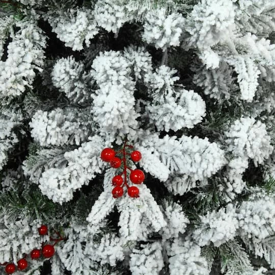 9ft. Pre-Lit Flocked Lexington Artificial Fir Christmas Tree, Warm White LED Lights 6 9ft. Pre-Lit Flocked Lexington Artificial Fir Christmas Tree, Warm White LED Lights - Image 4