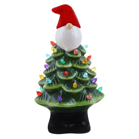 8.5" Nostalgic Ceramic Gnome Tree 4 8.5" Nostalgic Ceramic Gnome Tree - Image 2