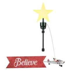Santa's Biplane Animated Tree Topper With Banner 9 Santa's Biplane Animated Tree Topper With Banner -Northlight Shop D657883S 2