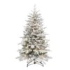 4.5ft. Pre-Lit Flocked Northern Fir Artificial Christmas Tree, Clear Lights 2 4.5ft. Pre-Lit Flocked Northern Fir Artificial Christmas Tree, Clear Lights -Northlight Shop D659581S 1