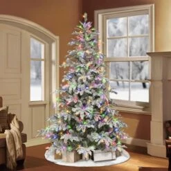 7.5ft. Pre-Lit Aspen Fir Artificial Christmas Tree, Multicolor Lights 11 7.5ft. Pre-Lit Aspen Fir Artificial Christmas Tree, Multicolor Lights -Northlight Shop D659589S 4
