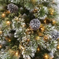 7ft. Pre-Lit Springfield Fir Artificial Christmas Tree, Clear LED Lights -Northlight Shop D659630S 2