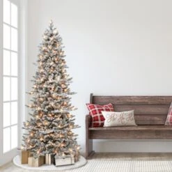 6.5ft. Pre-Lit Flocked Royal Majestic Douglas Fir Artificial Christmas Tree, Clear Lights 9 6.5ft. Pre-Lit Flocked Royal Majestic Douglas Fir Artificial Christmas Tree, Clear Lights -Northlight Shop D659667S 3