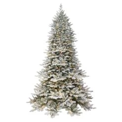 6.5ft. Pre-Lit Flocked Royal Majestic Fir Artificial Christmas Tree, Clear Lights -Northlight Shop D659668S 1 1