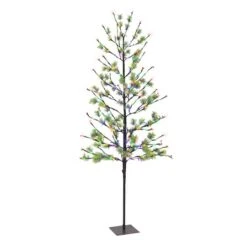 6ft. Pre-Lit Twig Artificial Christmas Tree, Multicolor LED Twinkle Lights -Northlight Shop D659676S 1 1