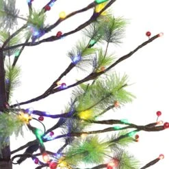6ft. Pre-Lit Twig Artificial Christmas Tree, Multicolor LED Twinkle Lights -Northlight Shop D659676S 2
