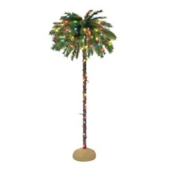 6ft. Pre-Lit Palm Artificial Christmas Tree, Multicolor Lights 7 6ft. Pre-Lit Palm Artificial Christmas Tree, Multicolor Lights -Northlight Shop D659680S 1 1