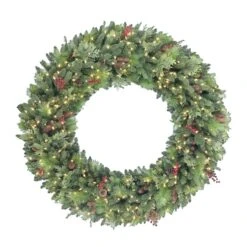 60'' Pre-Lit Rocky Mountain Spruce Christmas Wreath -Northlight Shop D659683S 1 1
