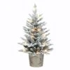3ft. Pre-Lit Potted Flocked Artificial Christmas Tree, White LED Lights 2 3ft. Pre-Lit Potted Flocked Artificial Christmas Tree, White LED Lights -Northlight Shop D659723S 1
