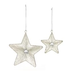 Melrose Iron & Glass Star Ornament Set 8 Melrose Iron & Glass Star Ornament Set -Northlight Shop D660824S 1 1