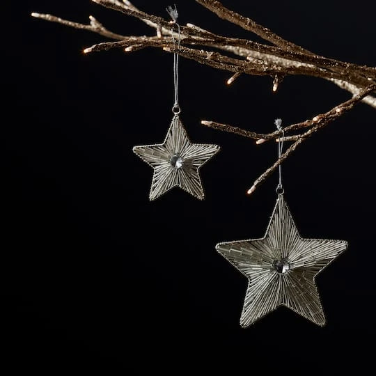 Melrose Iron & Glass Star Ornament Set 7 Melrose Iron & Glass Star Ornament Set - Image 5