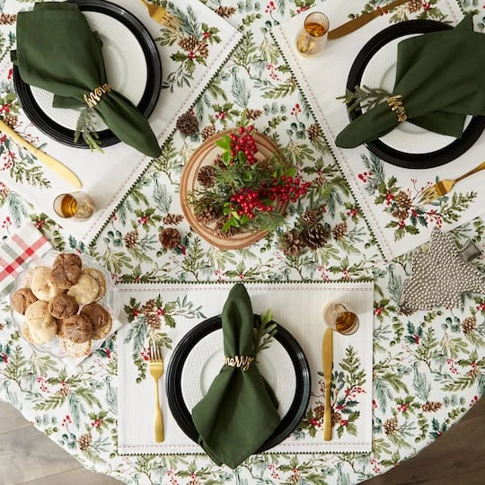 DII® Heritage Holiday Sprigs Reversible Embellished Placemats, 4ct. 13 DII® Heritage Holiday Sprigs Reversible Embellished Placemats, 4ct. - Image 11