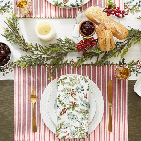 DII® Heritage Holiday Sprigs Reversible Embellished Placemats, 4ct. 14 DII® Heritage Holiday Sprigs Reversible Embellished Placemats, 4ct. - Image 12