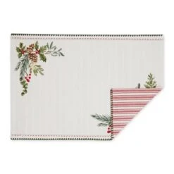 DII® Heritage Holiday Sprigs Reversible Embellished Placemats, 4ct. 17 DII® Heritage Holiday Sprigs Reversible Embellished Placemats, 4ct. -Northlight Shop D661650S 2