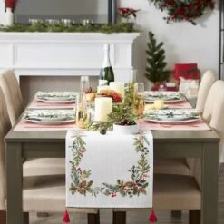 DII® Heritage Holiday Sprigs Reversible Embellished Placemats, 4ct. 21 DII® Heritage Holiday Sprigs Reversible Embellished Placemats, 4ct. -Northlight Shop D661650S 6