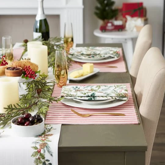 DII® Heritage Holiday Sprigs Reversible Embellished Placemats, 4ct. 10 DII® Heritage Holiday Sprigs Reversible Embellished Placemats, 4ct. - Image 8