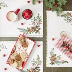 DII® Heritage Holiday Sprigs Reversible Embellished Placemats, 4ct. 23 DII® Heritage Holiday Sprigs Reversible Embellished Placemats, 4ct. -Northlight Shop D661650S 8