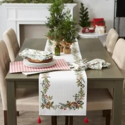 DII® Heritage Holiday Sprigs Reversible Embellished Placemats, 4ct. 24 DII® Heritage Holiday Sprigs Reversible Embellished Placemats, 4ct. -Northlight Shop D661650S 9