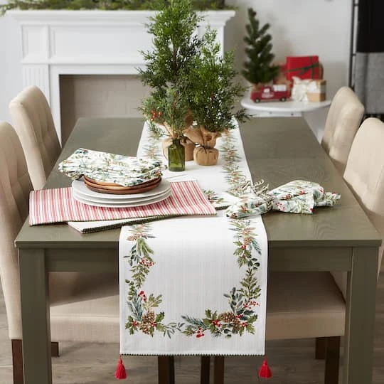 DII® Heritage Holiday Sprigs Reversible Embellished Placemats, 4ct. 12 DII® Heritage Holiday Sprigs Reversible Embellished Placemats, 4ct. - Image 10