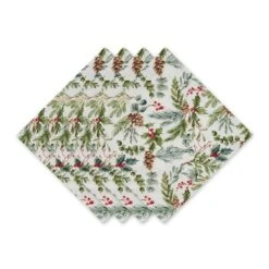 DII® Heritage Holiday Sprigs Printed Napkin Set, 4ct. -Northlight Shop D662317S 1 1