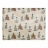 Cream Tree & Globe Pattern Cotton Twill Placemat 1 Cream Tree & Globe Pattern Cotton Twill Placemat -Northlight Shop D662441S 1