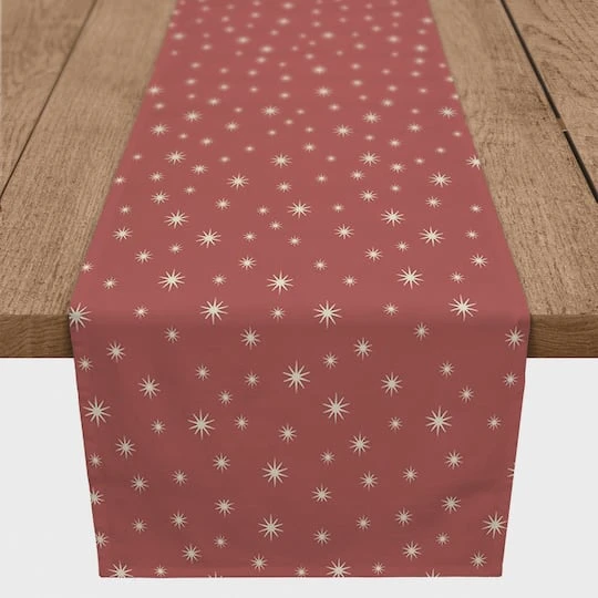 90" Red Twinkle Cotton Twill Runner 3 90" Red Twinkle Cotton Twill Runner