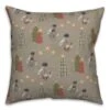 Gray Tree & Globe Pattern Throw Pillow -Northlight Shop D662497S 1