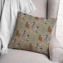 Gray Tree & Globe Pattern Throw Pillow 9 Gray Tree & Globe Pattern Throw Pillow -Northlight Shop D662497S 3