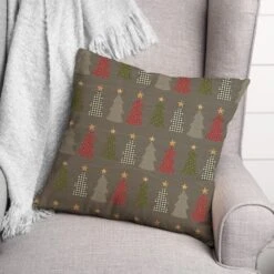Gray Tree Pattern Throw Pillow 9 Gray Tree Pattern Throw Pillow -Northlight Shop D662504S 3