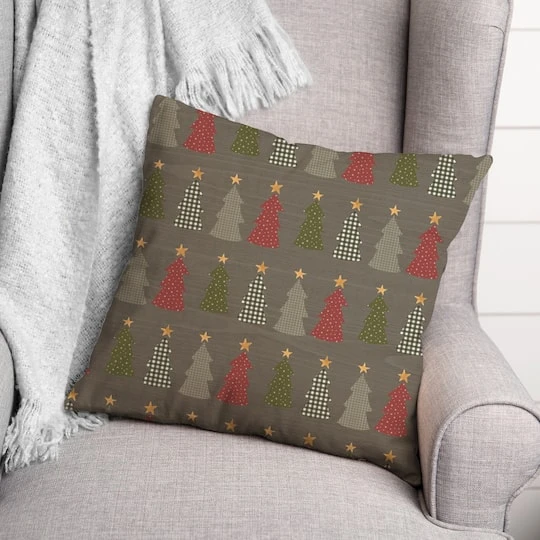 Gray Tree Pattern Throw Pillow 6 Gray Tree Pattern Throw Pillow - Image 4