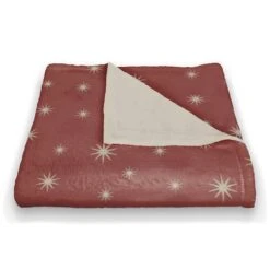 Red Twinkle Coral Fleece Blanket 8 Red Twinkle Coral Fleece Blanket -Northlight Shop D662535S 2