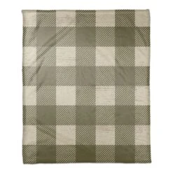 Green Buffalo Check Coral Fleece Blanket 7 Green Buffalo Check Coral Fleece Blanket -Northlight Shop D662539S 1 1
