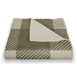 Green Buffalo Check Coral Fleece Blanket 8 Green Buffalo Check Coral Fleece Blanket -Northlight Shop D662539S 2