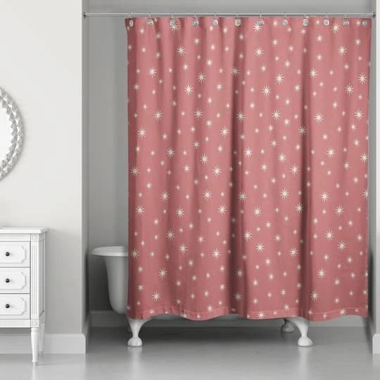 Red Twinkle Shower Curtain 5 Red Twinkle Shower Curtain - Image 3