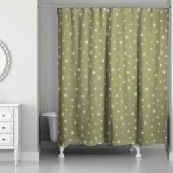 Green Twinkle Shower Curtain 7 Green Twinkle Shower Curtain -Northlight Shop D662545S 2