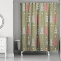 Green Tree Pattern Shower Curtain 7 Green Tree Pattern Shower Curtain -Northlight Shop D662554S 2