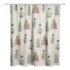 Cream Tree & Globe Pattern Shower Curtain -Northlight Shop D662555S 1