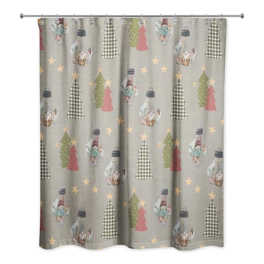 Gray Tree And Globe Pattern Shower Curtain 3 Gray Tree And Globe Pattern Shower Curtain
