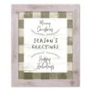 Green Buffalo Check Holiday Phrases Print In Western White Frame 1 Green Buffalo Check Holiday Phrases Print In Western White Frame -Northlight Shop D662569S 1