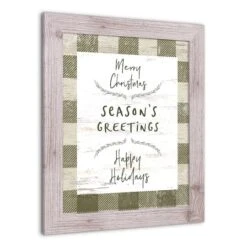 Green Buffalo Check Holiday Phrases Print In Western White Frame 8 Green Buffalo Check Holiday Phrases Print In Western White Frame -Northlight Shop D662569S 2